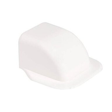 Kampinis kanalo užbaigimas prie sienos 65x50mm - baltas Kampinis kanalo užbaigimas prie sienos 65x50mm - baltas